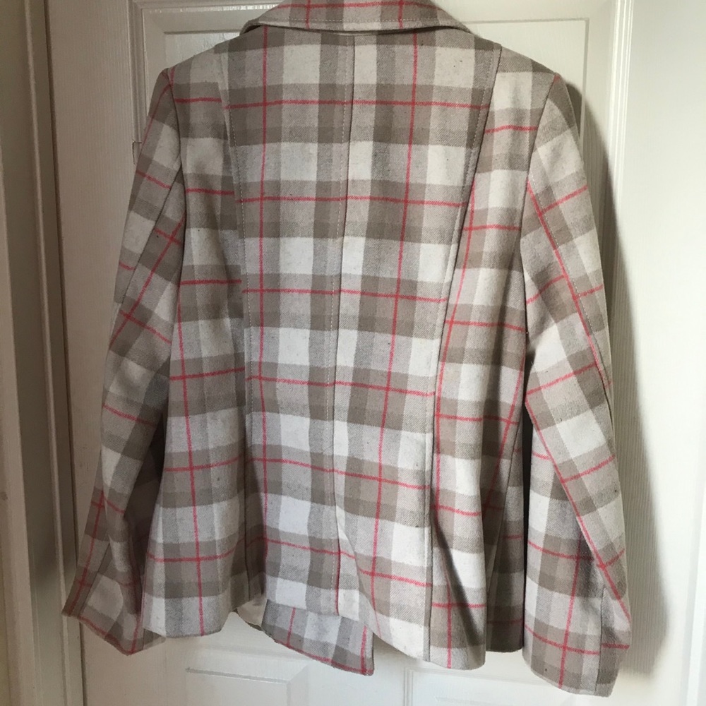 Old navy peacoat,wool blend peacoat,plaid pea coat - Picture 4 of 6